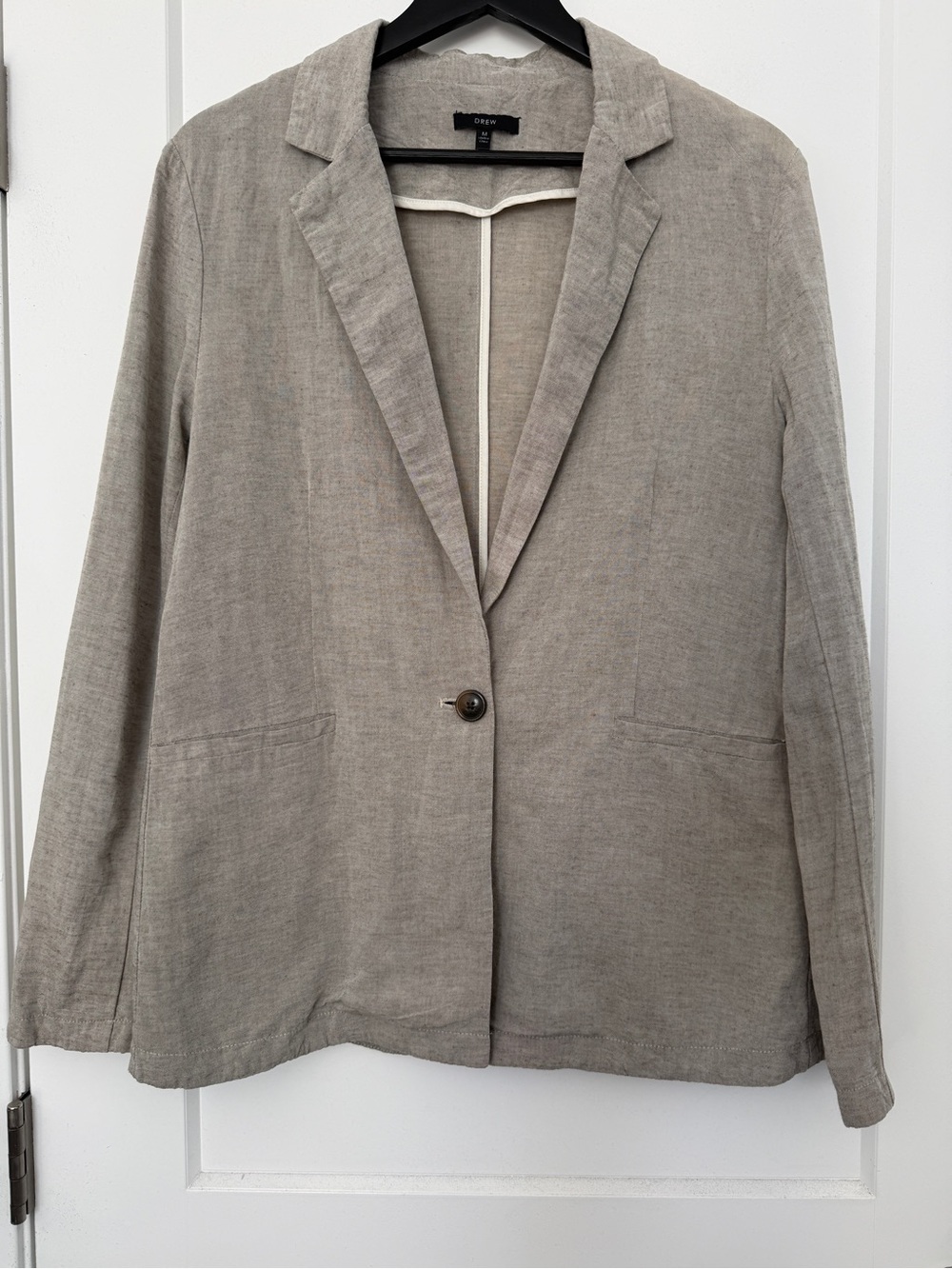 NWOT Drew Anthropologie Linen-Blend Single-Button Women’s Blazer - M